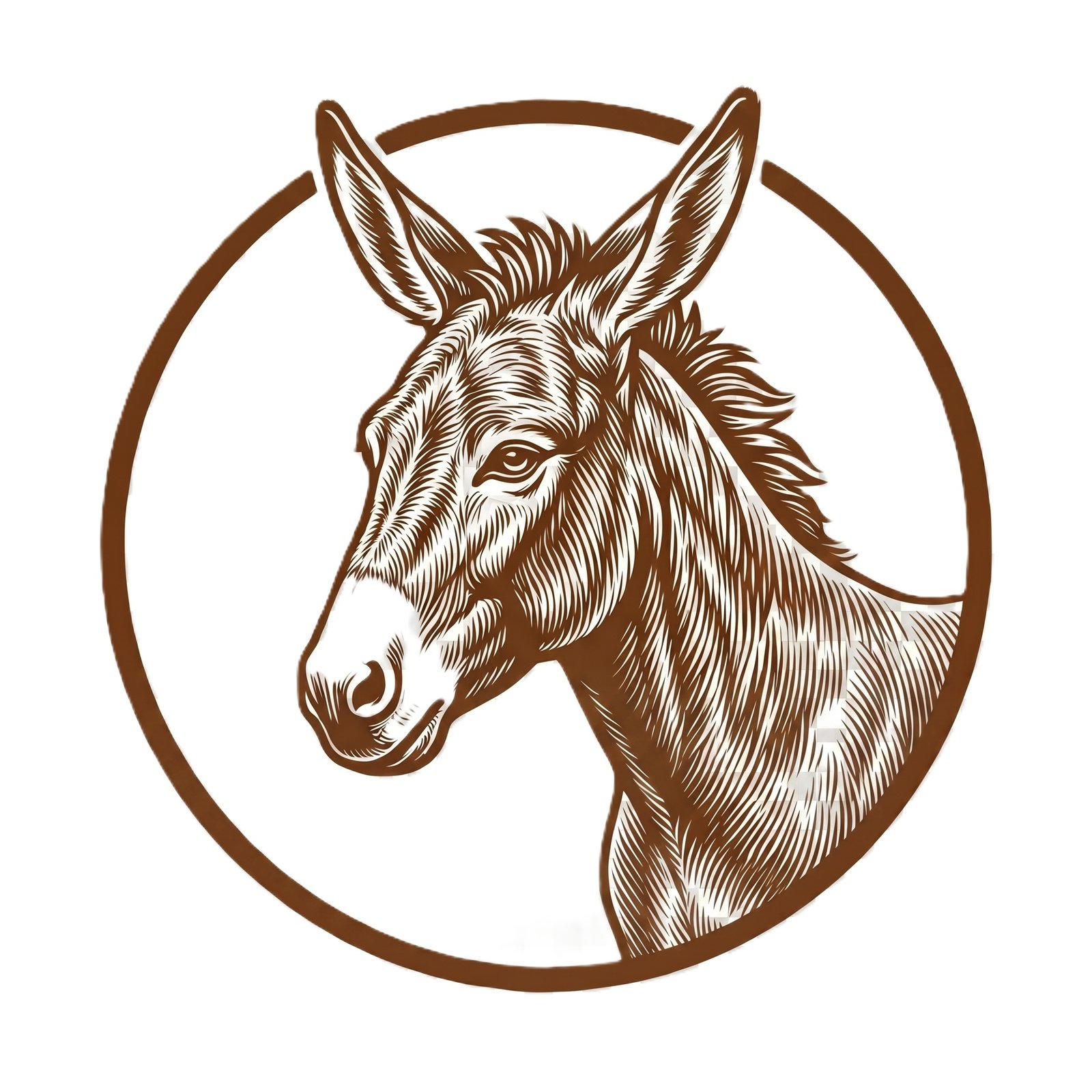 A donkey standing in a field
